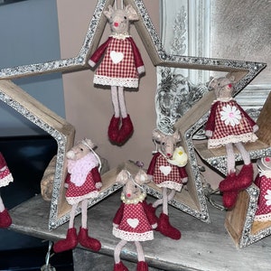 Christmas hanging felt mice with legs image 4