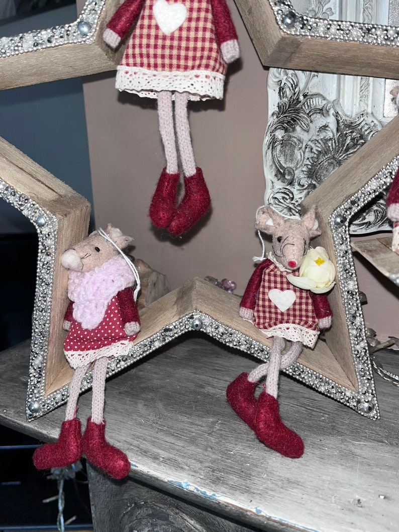 Christmas hanging felt mice with legs image 8