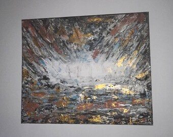Abstract Art Large textured Acrylic painted canvas.