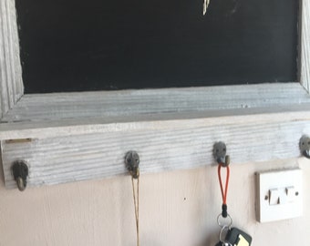 Chalk board coat / hat hanger