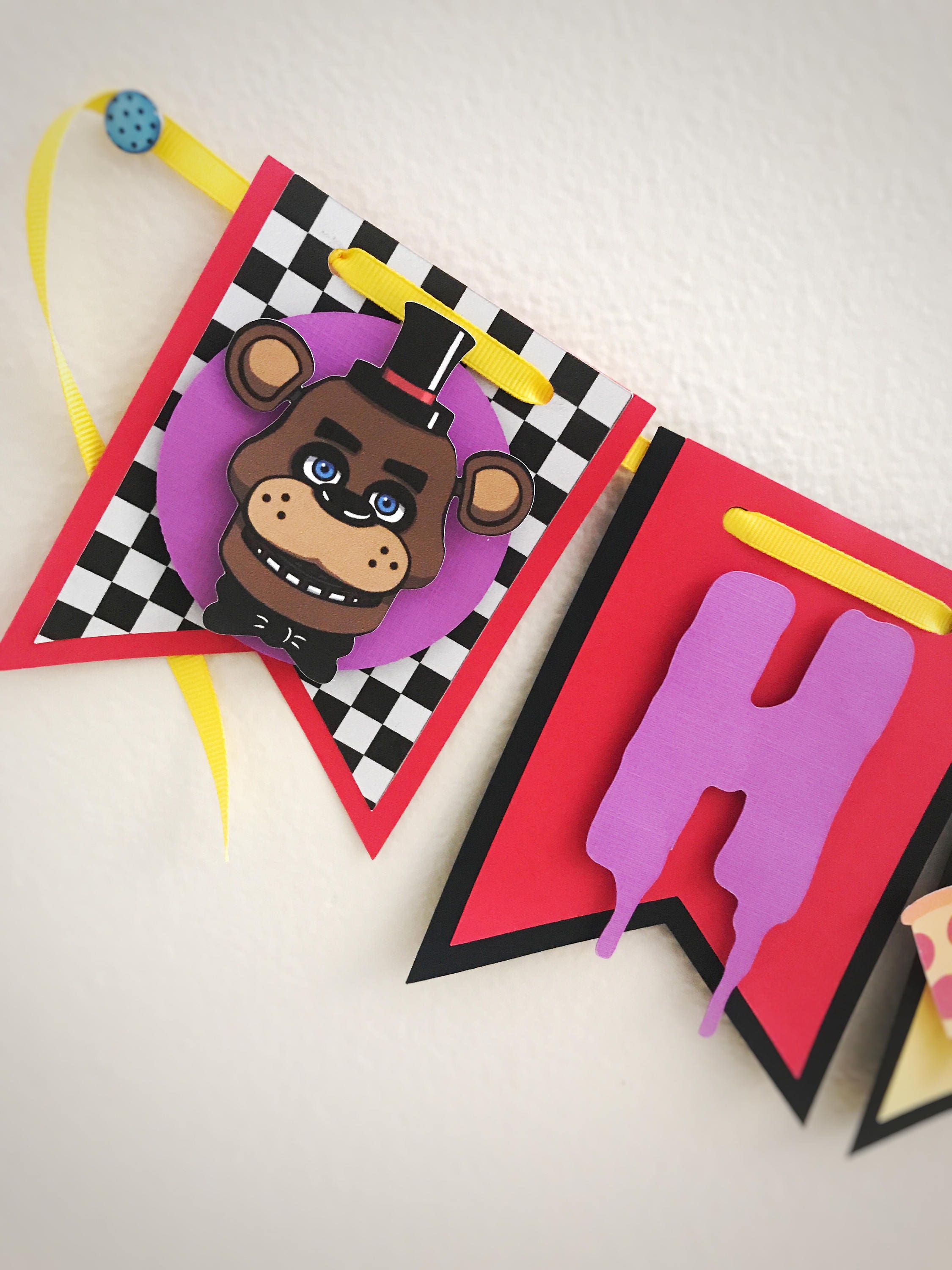 Five Nights At Freddys Banner Happy Birthday Banner FNAF | Etsy
