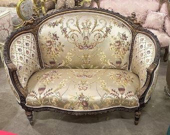 French Furniture Settee French Sofa White Vintage Furniture Vintage Settee Antique Baroque Furniture Rococo Interior Design 24k Gold