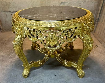 Furniture Table Gothic Antique Black table Gothic furniture Antique furniture French antiques Gold 24k furniture