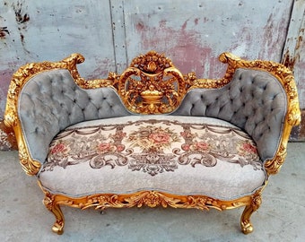 French Bench French Small Settee Vintage Bench Vintage Furniture Antique Baroque Furniture Rococo Interior Design Vintage Chair