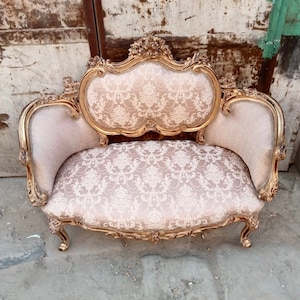 French Tufted Settee French Tufted Sofa Vintage Furniture Antique Baroque Furniture Rococo Interior Design Vintage