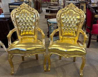 Golden Leaf Chair French Chair Vintage White chair New furniture Vintage Furniture Antique Baroque Rococo