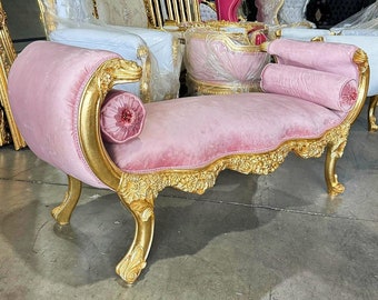Bench Baroque Style Light Pink Velvet Bench Furniture Interior Design Baroque Rococo Antique