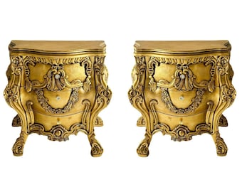Commode SET *2 Pieces* Night Furniture Baroque French Louis XVII Style Furniture Vintage commode Small comode Gotic Art