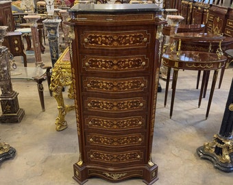 Napoleon III style commode Boullé style chiffonier Commode Chiffonier 24k Gold
