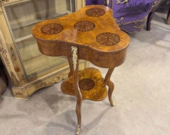 Louis XV Trefoil side table *Only one available* Gothic Antique table Gothic furniture Antique furniture French antiques Gold 24k furniture