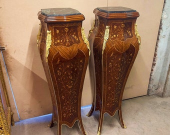 Copper Stand SET Marble Topped Stand Italian Rococo Style Interior Design Outside Design Furniture Baroque French Style