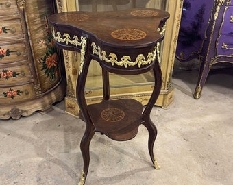 Louis XV Trefoil side table *Only one available* Gothic Antique table Gothic furniture Antique furniture French antiques Gold 24k furniture