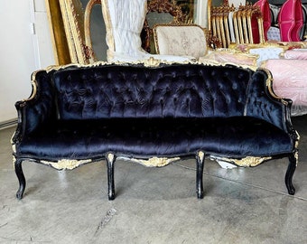 French Furniture Sofa Black Vintage 24k Gold Vintage Furniture Vintage Sofa Antique Baroque Furniture Rococo Interior Design