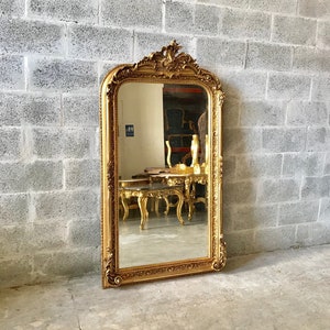 French Mirror *1 in Stock Left* French Baroque Mirror Rococo Mirror Antique Mirror 5 Feet Tall Gold Leaf Antique Furniture