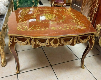 Copper Middle Table Round With Gold Details Antique Louis VXI Style Furniture