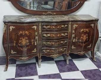 French Louis XVI Style Big Commode Furniture Vintage 24k Gold Copper *Only one available*