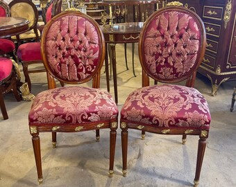 French Red Chair *2 available* vintage chair New furniture Vintage 24k Gold Chair Gold Chair Vintage Furniture Antique Baroque Rococo