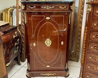 French Louis XV Style Commode Furniture Vintage 24k Gold Copper Rococo Barroco Cupboard Sideboard