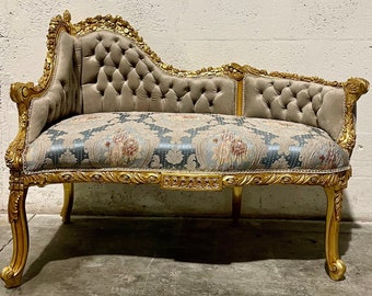 French Tufted Chair French Tufted Settee Vintage Furniture Baroque Furniture Rococo Interior Design Vintage Chair