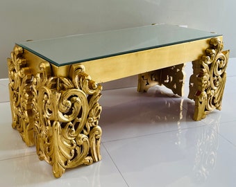 Contemporary Table Coffee Table Heavy Carving Baroque Style Furniture Vintage Table *in Stock* Interior Design