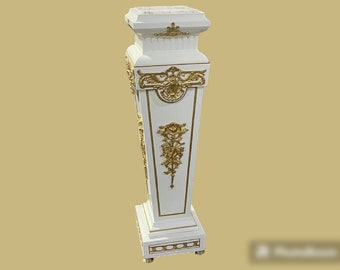 Italian Rococo Style White Marble Stand *Only one available*