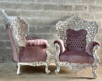 Baroque Chair Throne Vintage Chair Purple Velvet Interior Design Antique Chair Vintage Furniture Tufted Chair French Furniture