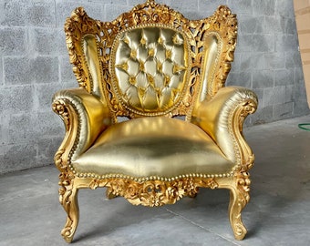 Vintage Chair French Chair Vintage Furniture Interior Designer Gold Chair *1 Available* Baroque Furniture Rococo Vintage Chair French Chair