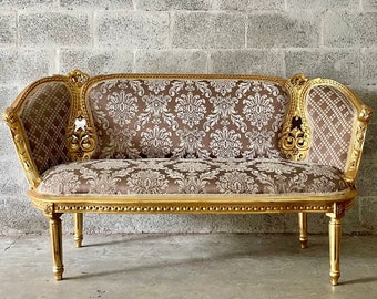 French Settee Vintage Furniture Sofa Gold Settee Antique Settee Rococo Furniture Baroque Antique Furniture Interior Design