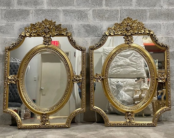 French Mirror *A Pair* French Baroque Mirror Rococo Mirror Antique Mirror 5 Feet Tall Gold Leaf Antique Furniture French Interior Design