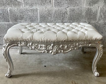 French Tufted Bench Pink Chair French Bench Tufted Bench Vintage Furniture Antique Baroque Furniture Rococo Interior Design Vintage Chair