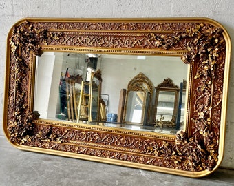 French Mirror 1 Available 63" Width Rectangular Baroque Mirror Rococo Antique Mirror Gold Furniture Interior Design Furniture