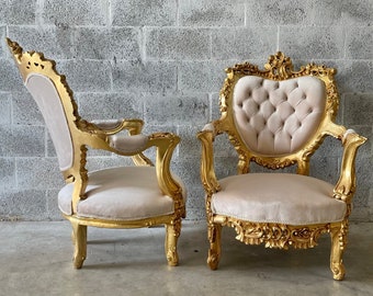 French Chair Vintage Chair *2 Available* Vintage Furniture Taupe Beige Velvet Vintage Chair Baroque Furniture Rococo Interior Design