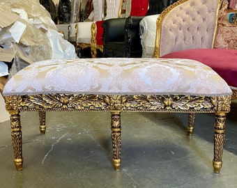 French Bench Vintage Chair French Bench Tufted Bench Vintage Furniture Antique Baroque Furniture Rococo Interior Design Vintage Bench