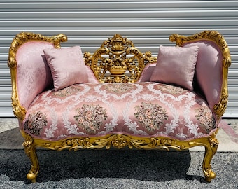 French Bench Pink French Settee Vintage Bench Vintage Furniture Antique Baroque Furniture Rococo Interior Design Vintage Chair