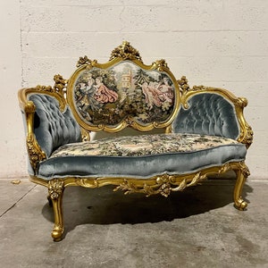 French Settee Vintage Furniture Sofa Gold Settee Antique Settee Rococo  Furniture Baroque Antique Furniture Interior Design 