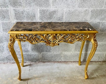 French Table French Console Table White Marble Baroque Furniture Rococo Table French Furniture Baroque Console Marble Table