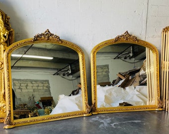 A Pair* French Mirror French Baroque Mirror Rococo Mirror Antique Mirror 5 Feet Tall Gold Leaf Antique Furniture French Interior Design