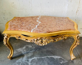 French Table French Coffee Table Baroque Furniture Rococo Table French Furniture Vintage Marble Top Interior Design