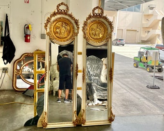 Baroque Mirror 1 LEFT Vintage Mirror Rococo Gold Leaf 70" Tall French Mirror Floor Mirror Interior Design Furniture Vintage Mirror