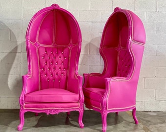 Pink Throne Chair Balloon Leather Chair French Tufted Chair Throne Canopy Tufted Chair Frame Throne Chair Rococo Interior Design