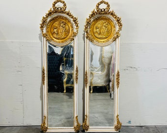Baroque Mirror *2 Available* Vintage Mirror Rococo Gold Leaf 70" Tall French Mirror Floor Mirror Interior Design Furniture Vintage Mirror