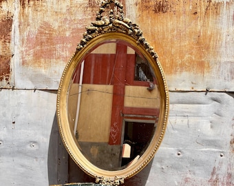 French Mirror *In Stock* 42"H x 27"W Baroque Mirror Rococo Mirror Antique Mirror Vintage Mirror Gold Antique Furniture Interior Design