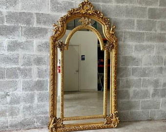 French Mirror *1 in Stock 7 Feet Tall Baroque Mirror Rococo Mirror Antique Mirror Vintage Mirror Gold Leaf Antique Furniture Interior Design