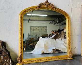 French Mirror French Baroque Mirror Rococo Mirror Antique Mirror 5 Feet Tall Gold Leaf Antique Furniture French Interior Design