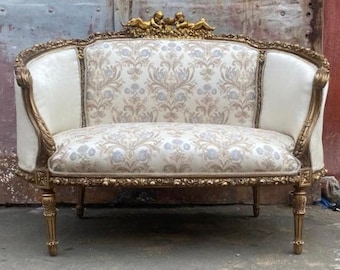 French Settee French Sofa Bench Vintage Furniture Antique Baroque Furniture Rococo Interior Design Vintage