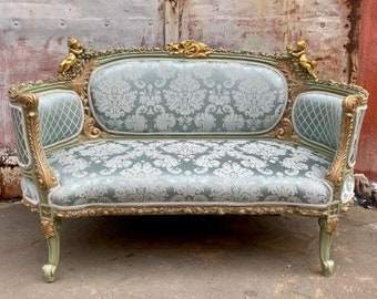 French Settee French Sofa Bench Vintage Furniture Antique Baroque Furniture Rococo Interior Design Vintage