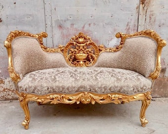 French Bench French Small Settee Vintage Bench Vintage Furniture Antique Baroque Furniture Rococo Interior Design Vintage Chair