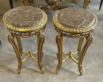 French Table Marble *A pair* table Gothic Antique table Gothic furniture Antique furniture French antiques Gold 24k furniture