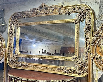 Baroque Style Gold Mirror Antique Mirror Rococo Gold Leaf French Mirror Floor Woman Face Mirror Interior Design