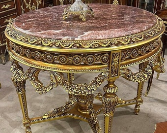 Gold Table Marble Victorian Antique Black table Gothic furniture Antique furniture French antiques Gold 24k furniture